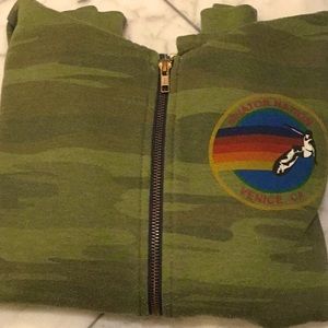 Aviator nation kids camouflage green zip up